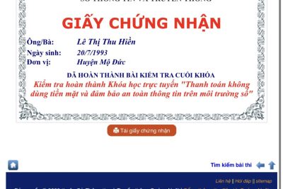 Trường MN Đức Chánh trong công tác chuyển đổi số không dùng tiền mặt